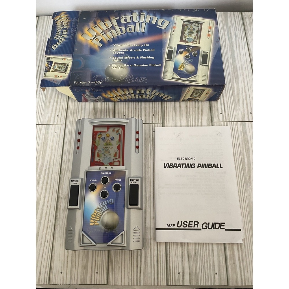 Excalibur Electronics Pinball Handheld Game Tested Box & Manual No Vibrations